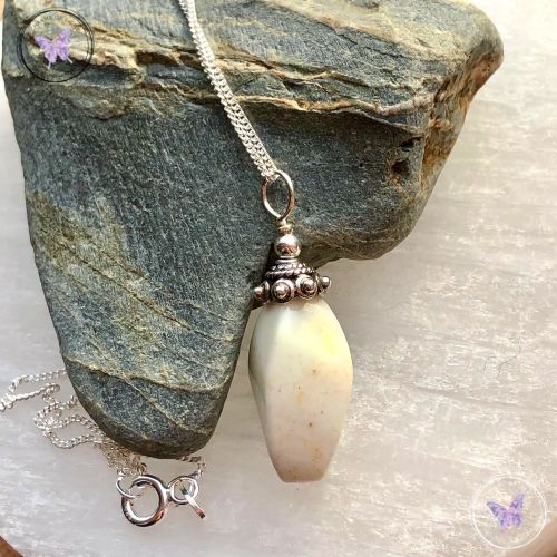 Natural Howlite & Silver Pendant